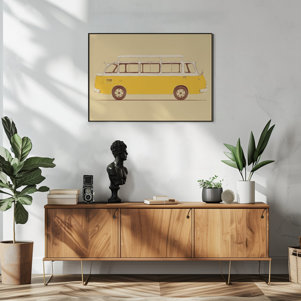 Poster - Yellow Van in living room