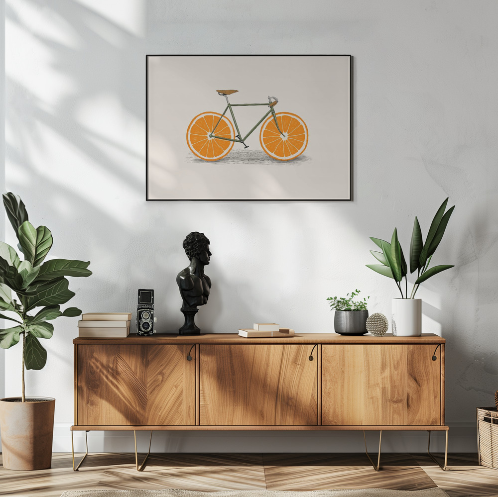 Poster Orange Wheels - Affisch i vardagsrummet