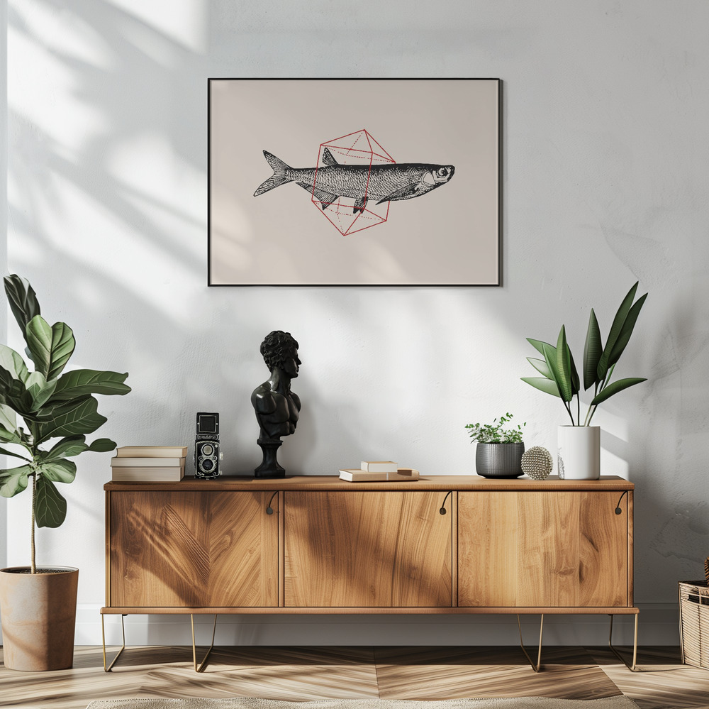 Poster - Fish In Geometrics Nº2 in living room