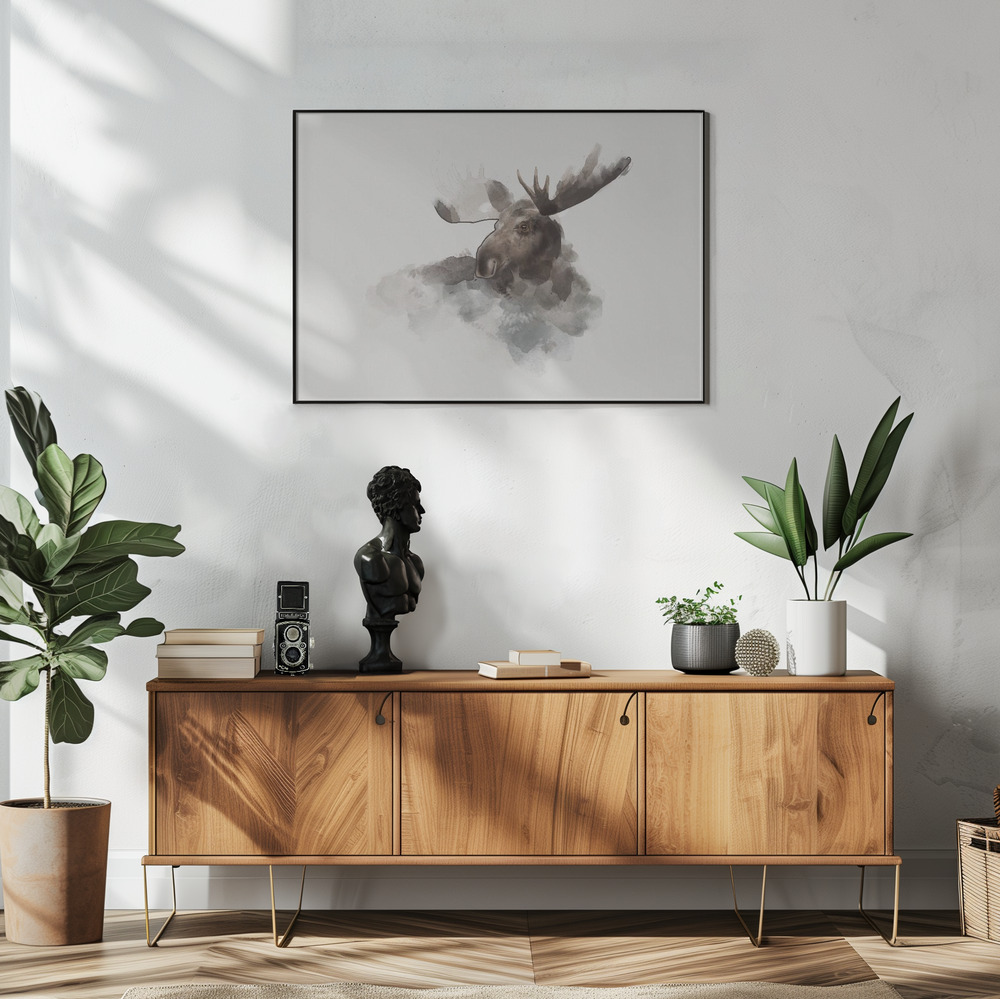Poster - Elk im Wohnzimmer