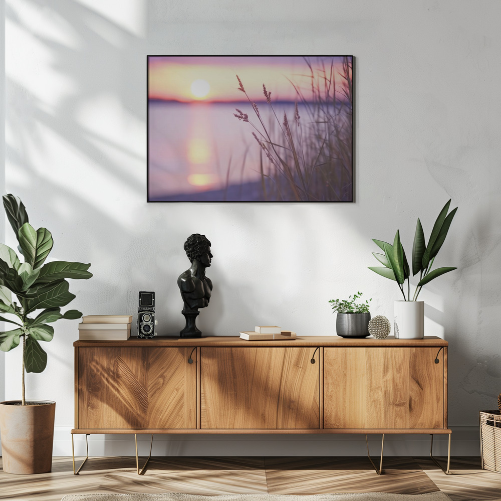 Poster - Purple Sunset in living room
