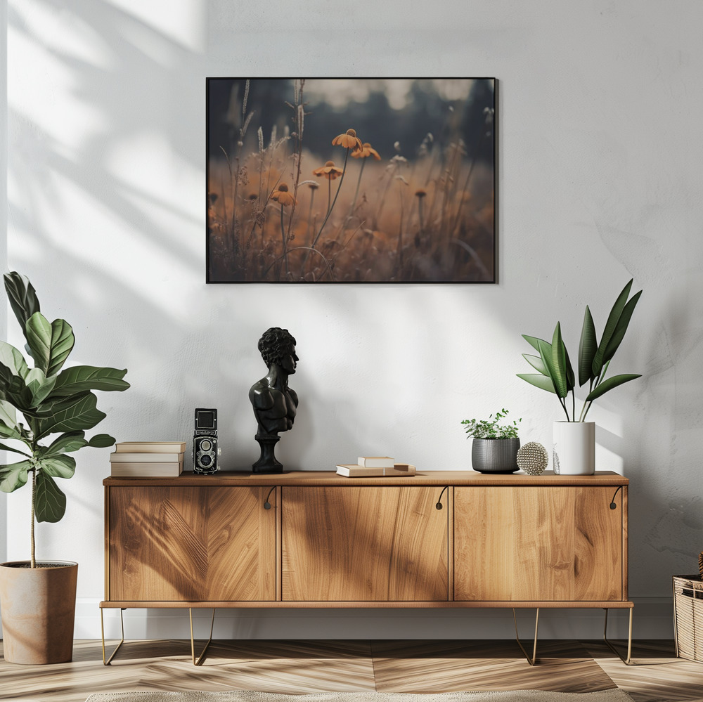 Poster - Orange Margarites in living room