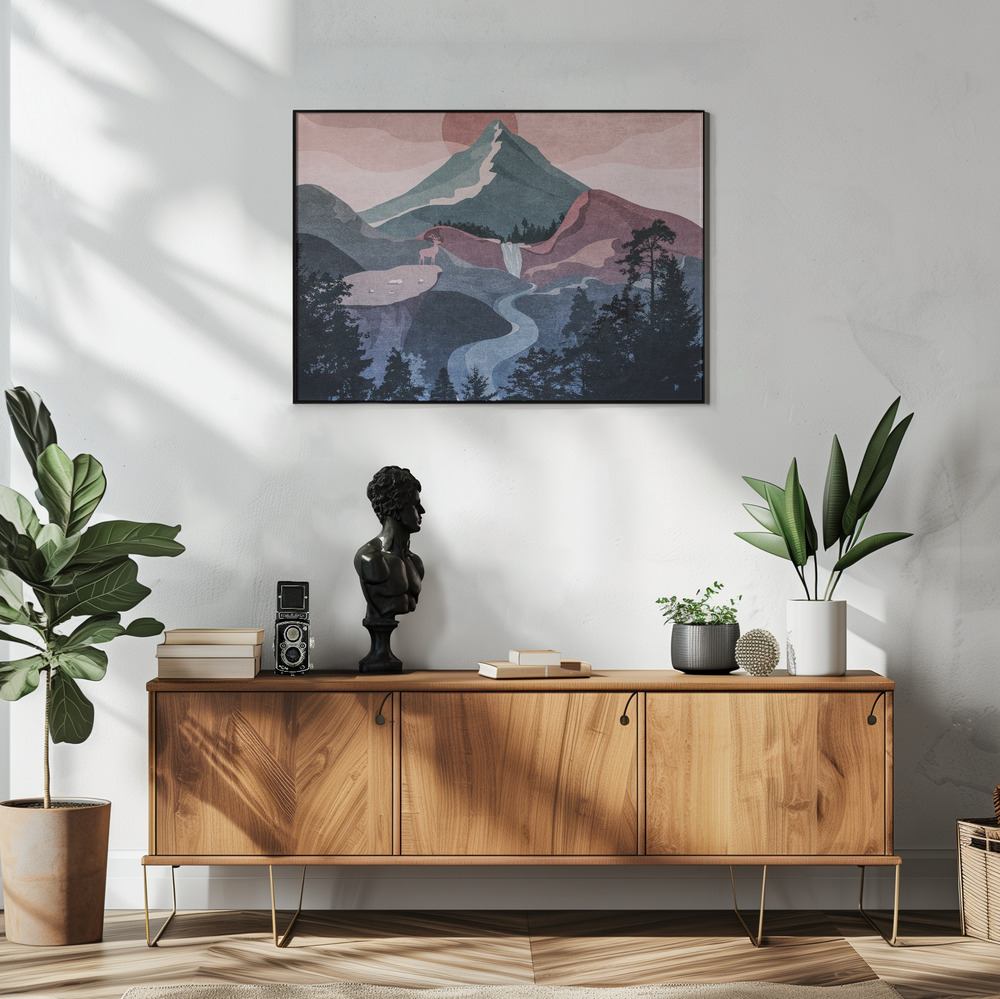 Poster - Sepia Acannis Copy in de woonkamer