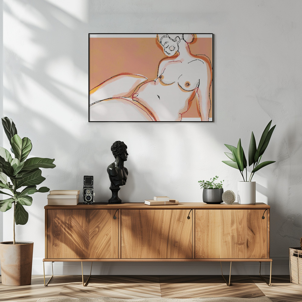 Poster - Sensuality (Orange Version) im Wohnzimmer